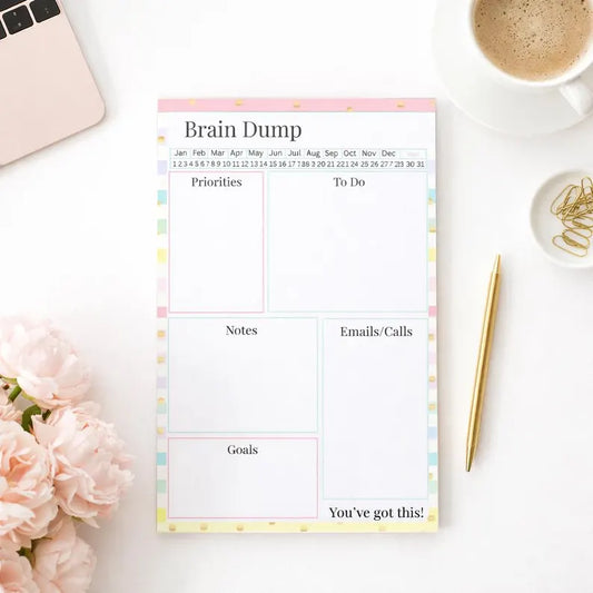 Brain Dump Notepad| Daily Planner Pad| To Do List| Productivity Planner| Desk Notepad| Minimal Planner| Handmade Notepad